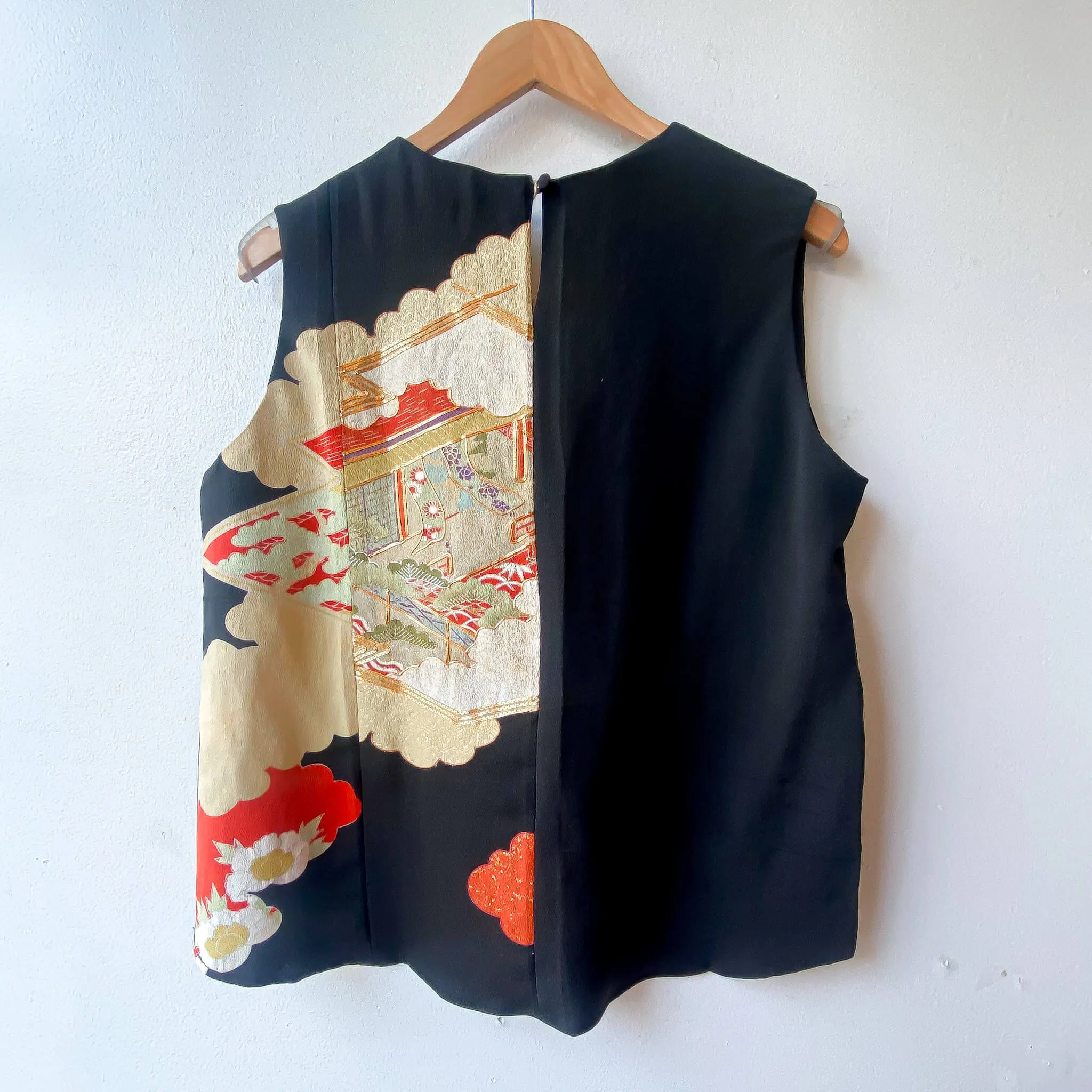 Tsumugi | Vintage Silk Kimono Two Piece | TP7 - Black