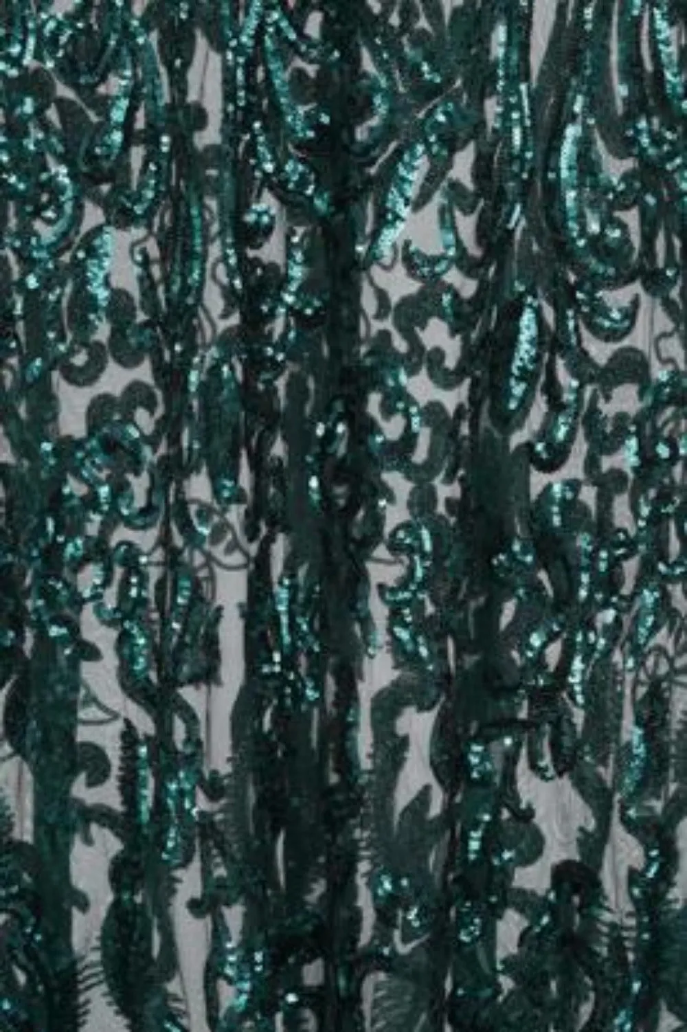 Unleashed Green Sheer Luxe Sequin Slit Maxi Gown Dress