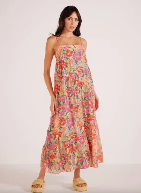 Valla Midi Dress - Pink Floral