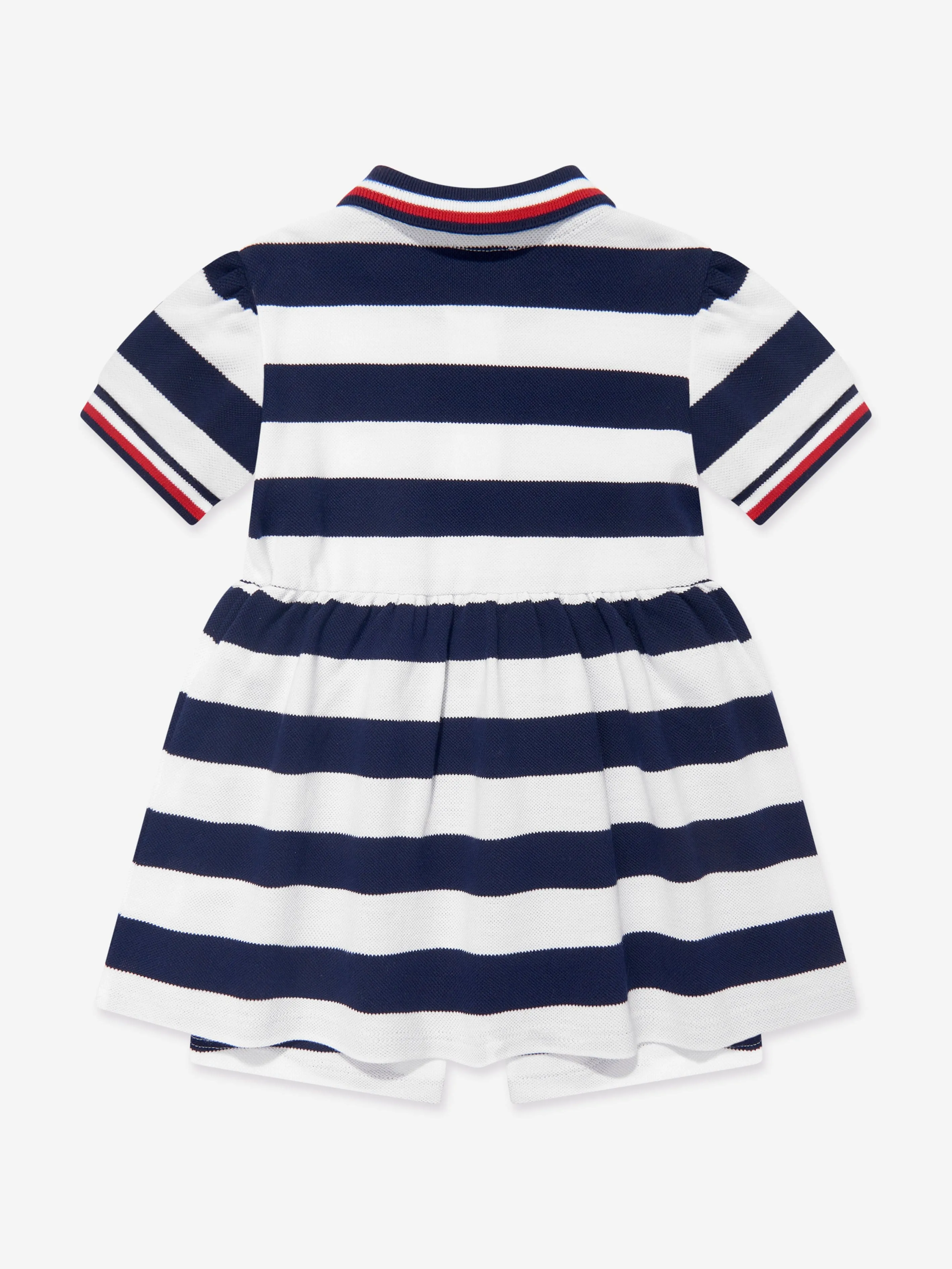 Versace Baby Girls Striped Medusa Logo Dress in Navy