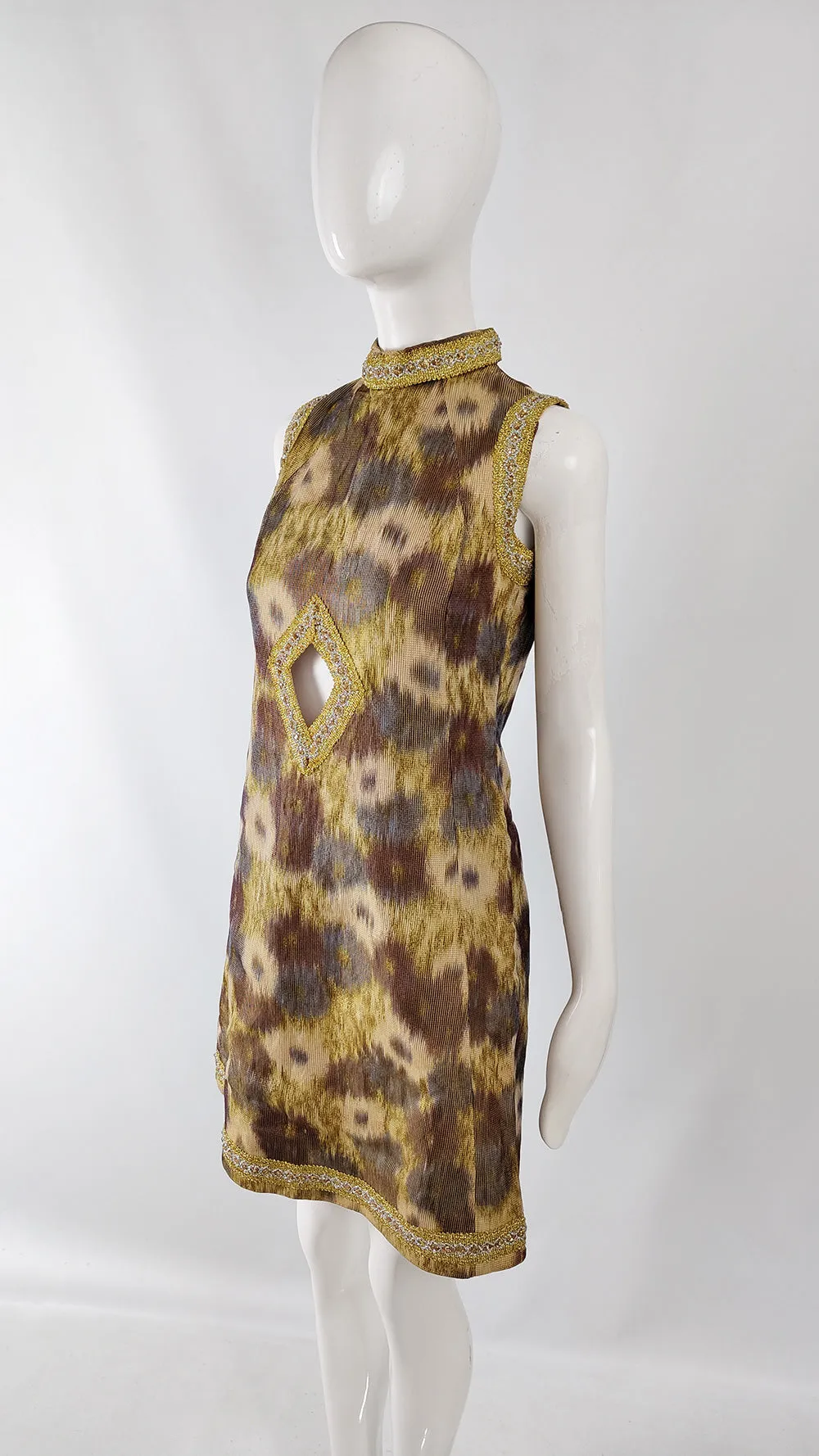 Vintage 60s Cut Out Evening Party Shift Dress, 1960s