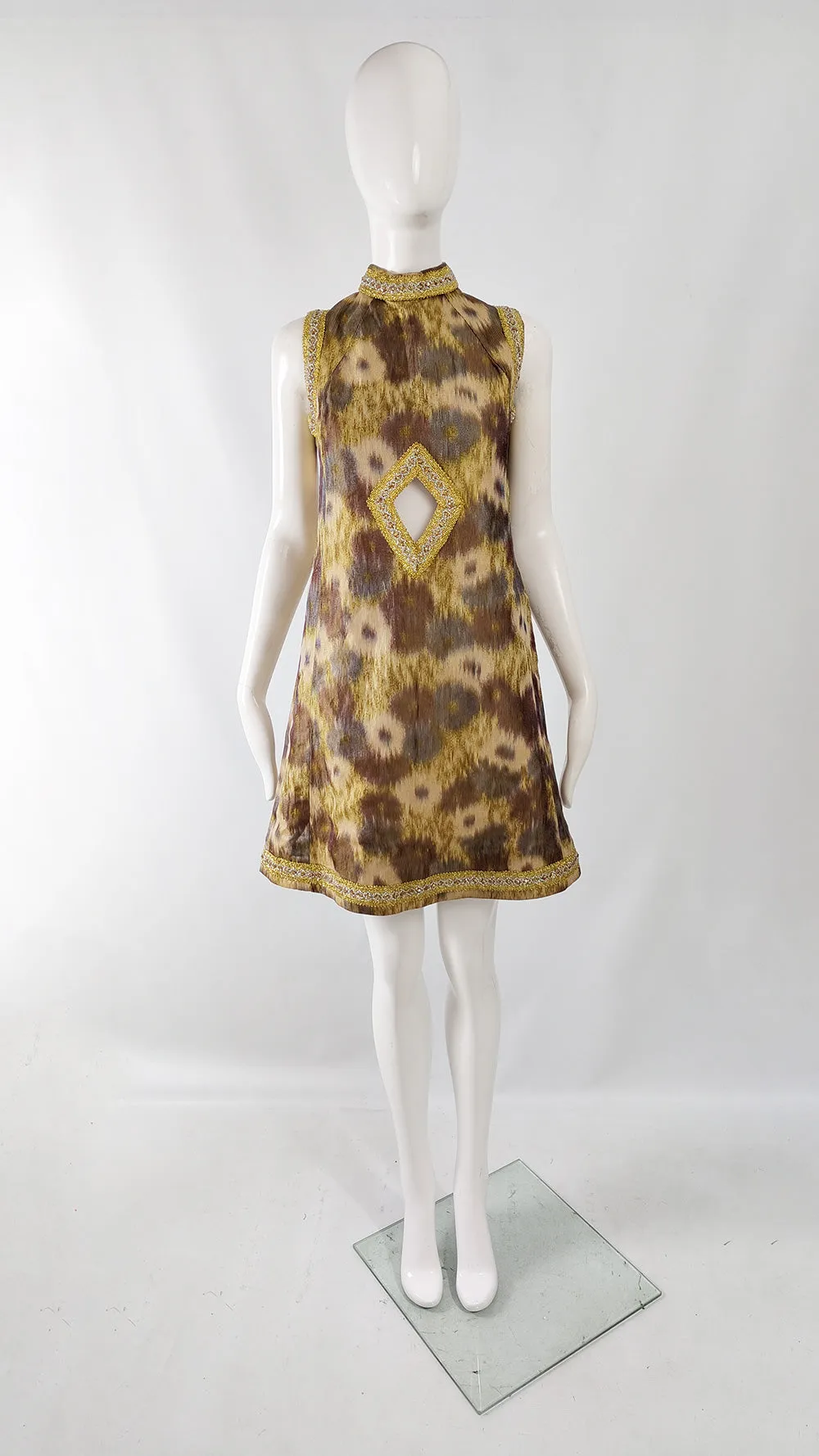 Vintage 60s Cut Out Evening Party Shift Dress, 1960s