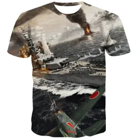 War T shirts Men Flame T-shirts 3d Military Tshirts Cool Usa Tshirts Casual Ocean Tshirt Anime