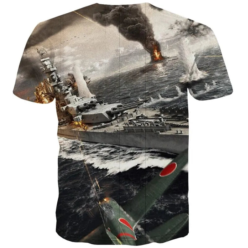 War T shirts Men Flame T-shirts 3d Military Tshirts Cool Usa Tshirts Casual Ocean Tshirt Anime