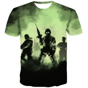 War T shirts Men Military Tshirts Casual Gun T shirts Funny Black Tshirt Anime Harajuku Shirt Print