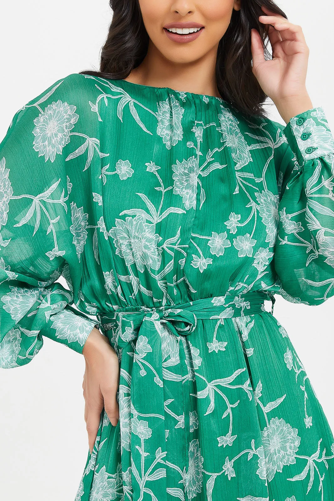 Women Green Printed Dress