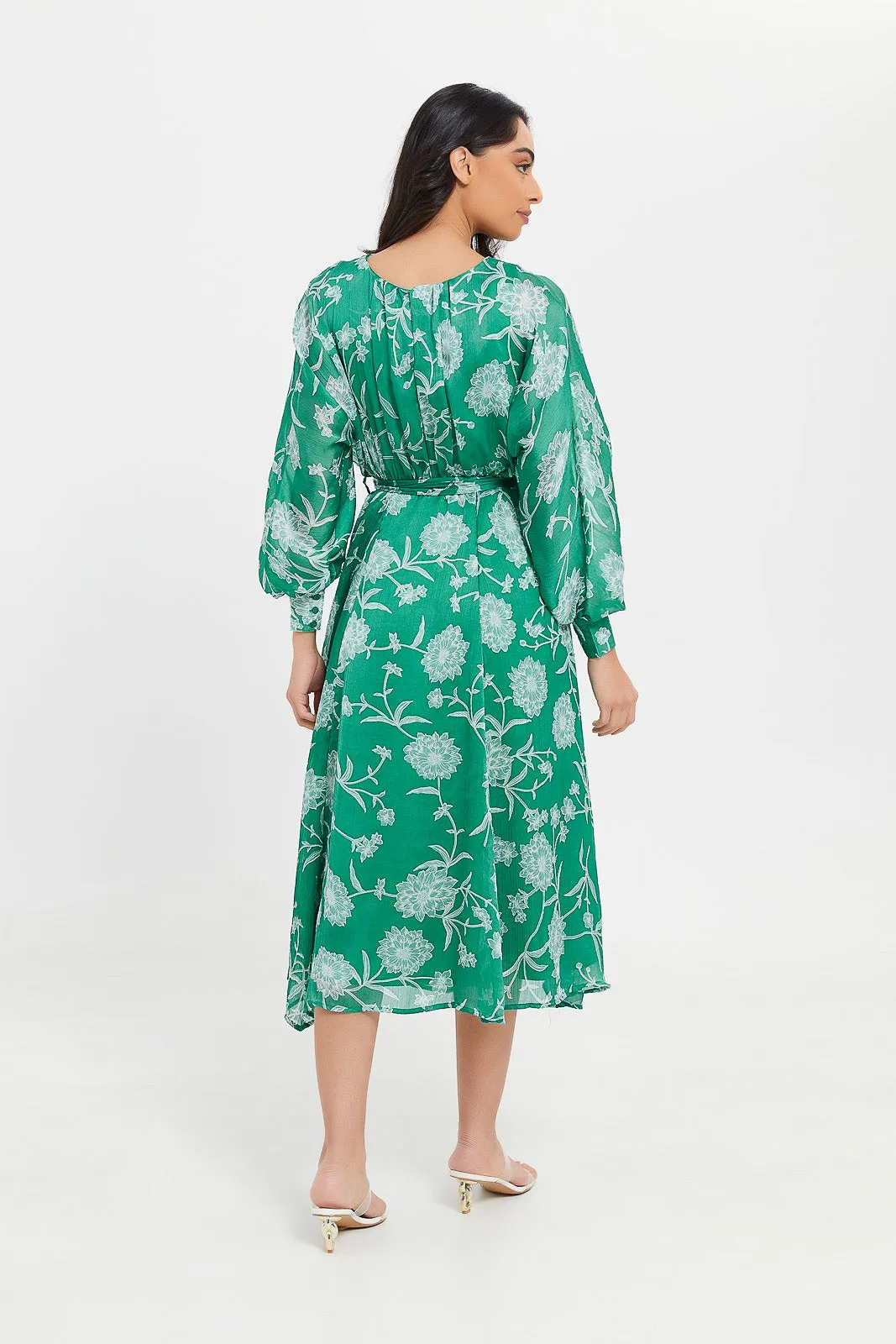 Women Green Printed Dress