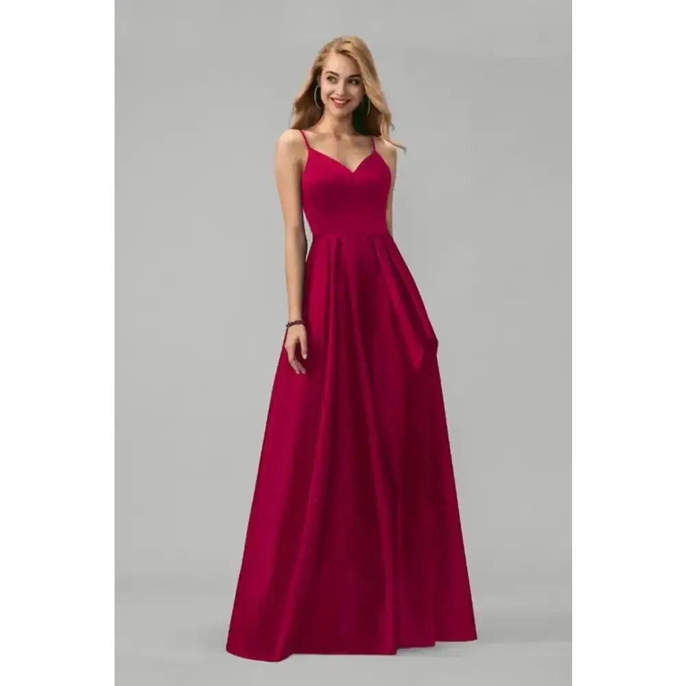 WOMEN WESTERN PARTY WEAR ONE PIECE MAROON MAXI DRESS