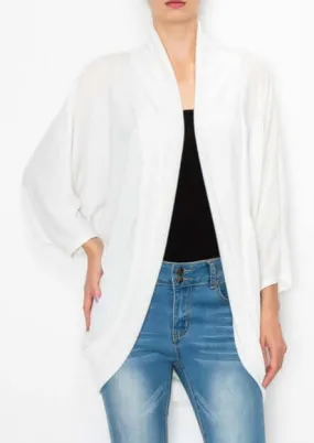 Women's White Versatile Cardigan Made in USA