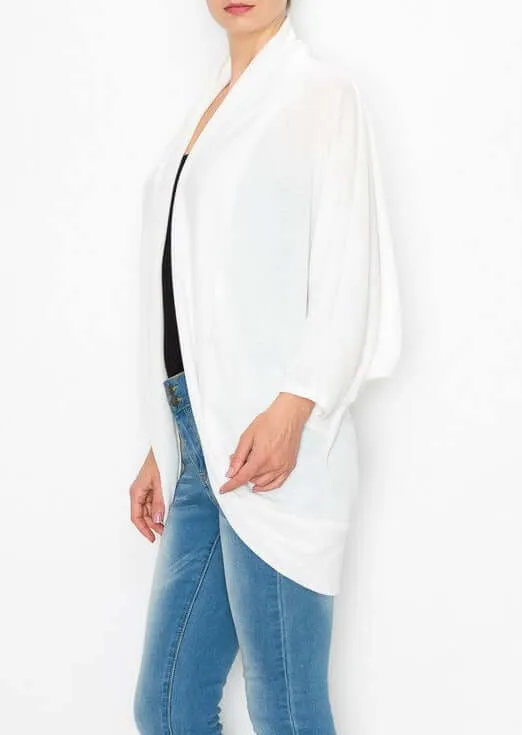 Women's White Versatile Cardigan Made in USA