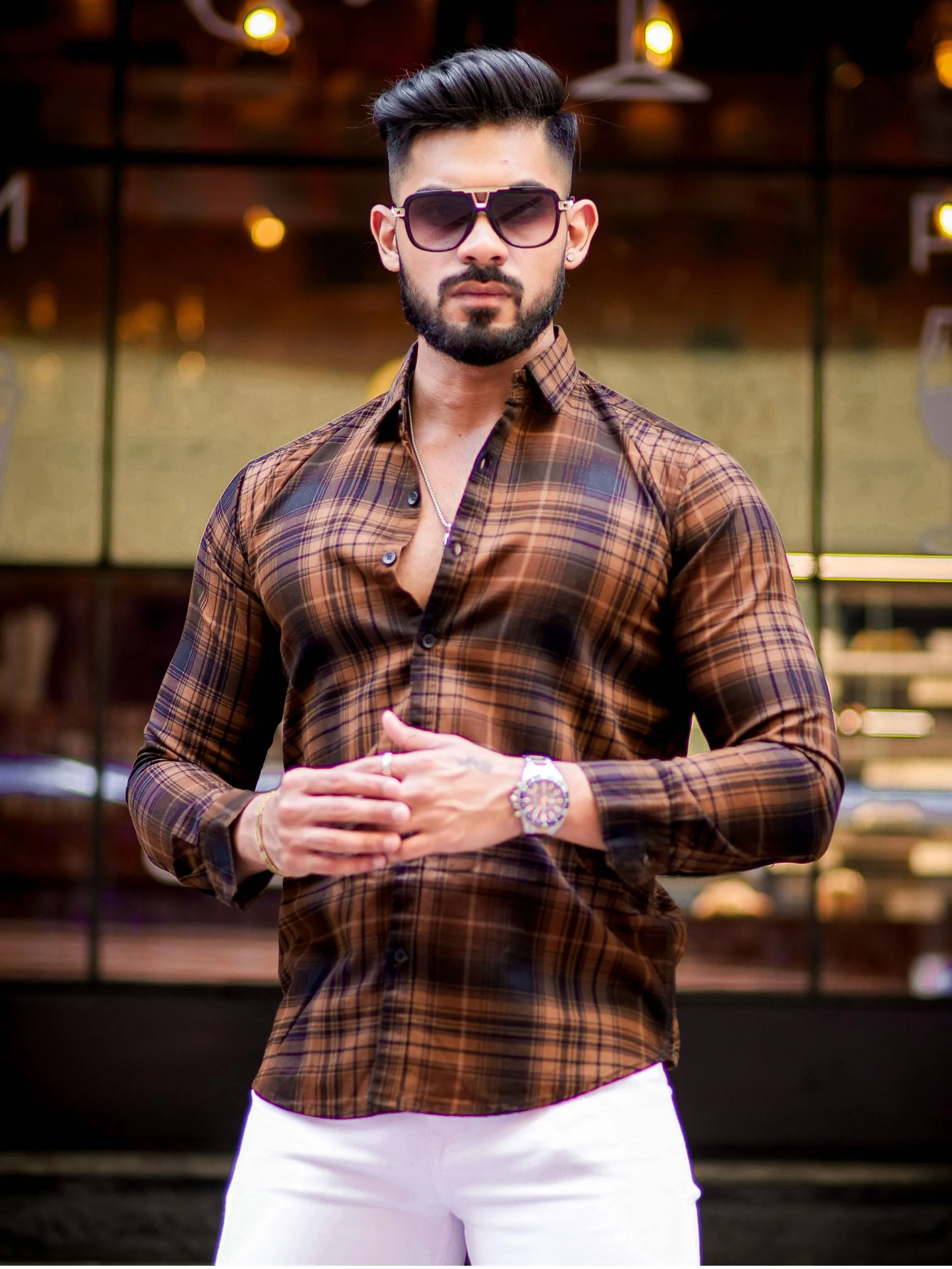 Wood Premium Checkered Cotton Shirt