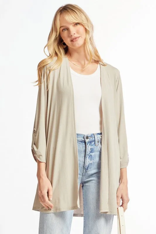 Wrinkle Free Cardigan - taupe