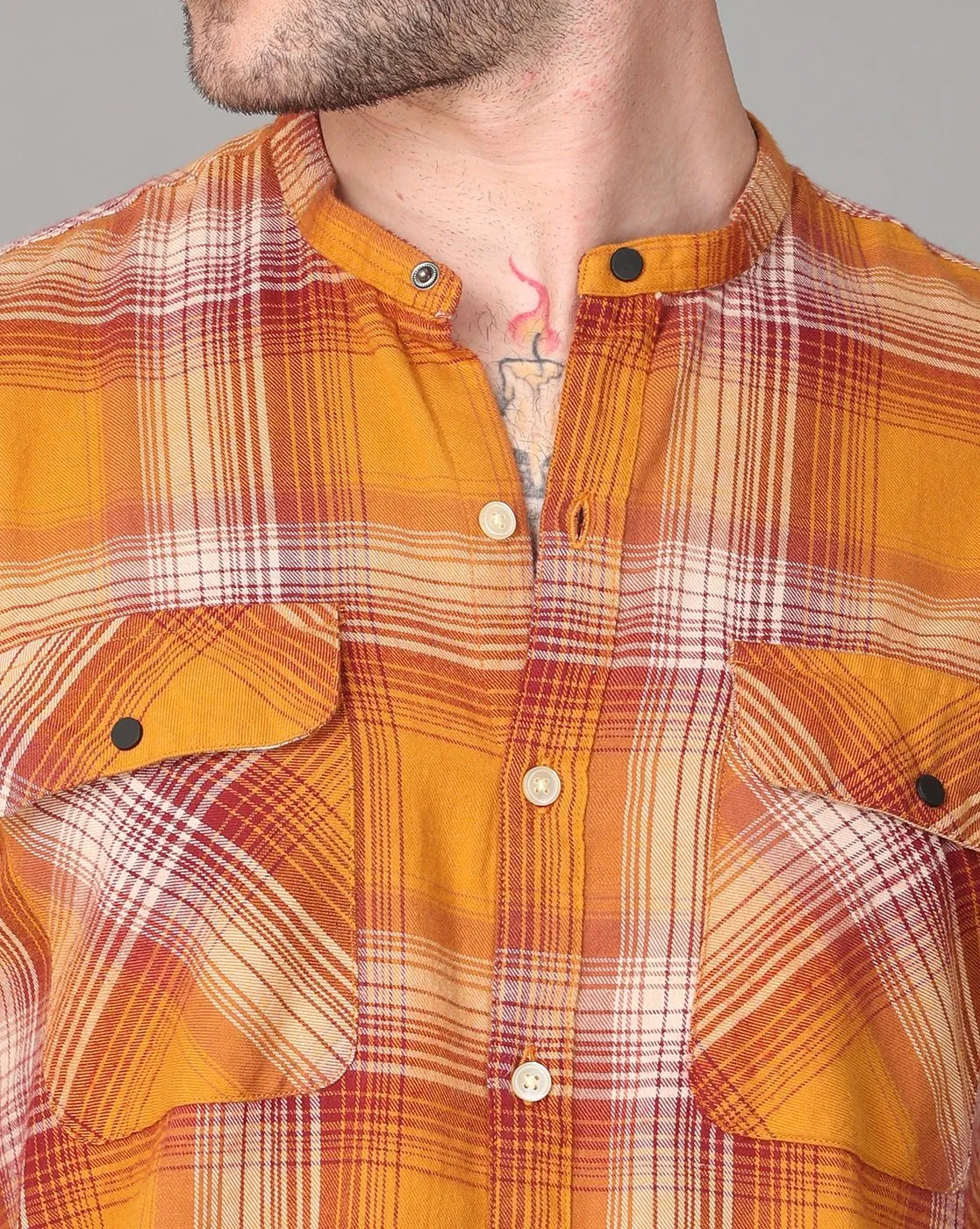 Yellow Shirt with Line Patterns